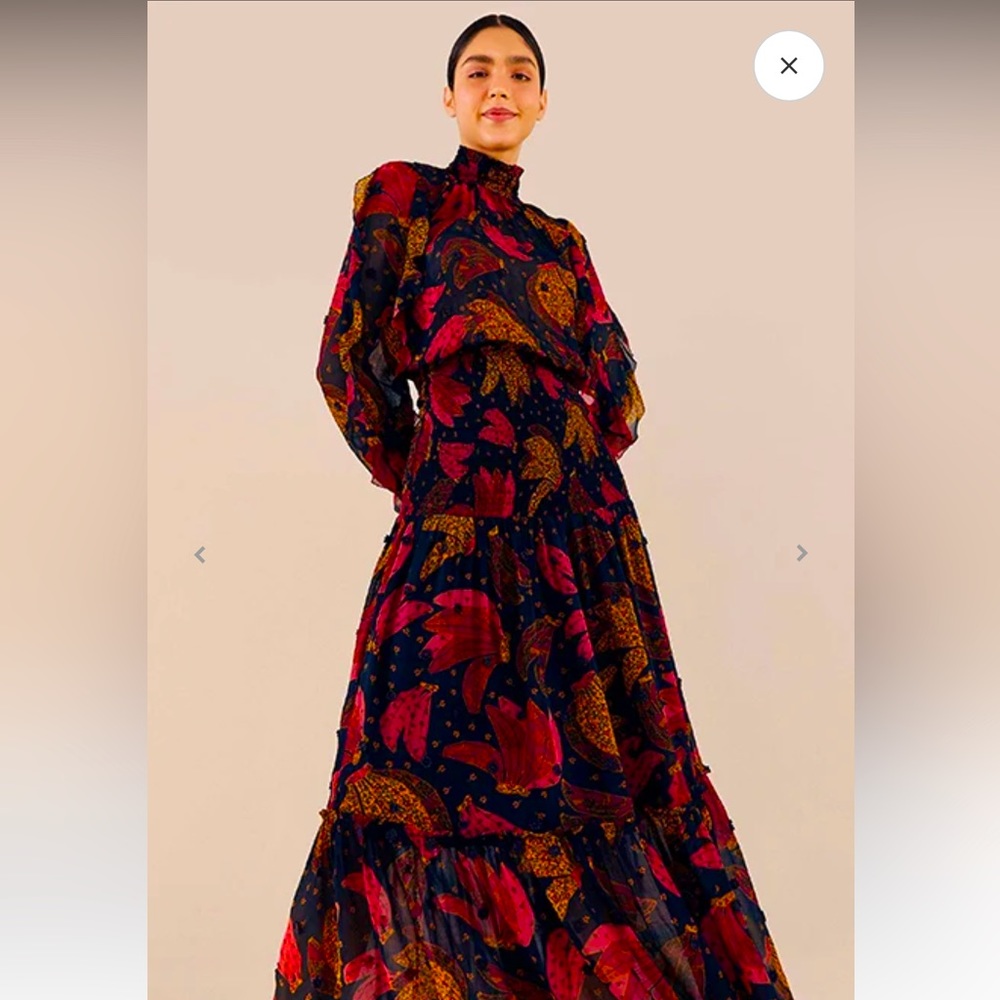 NWOT FARM Rio patchwork bananas maxi dress